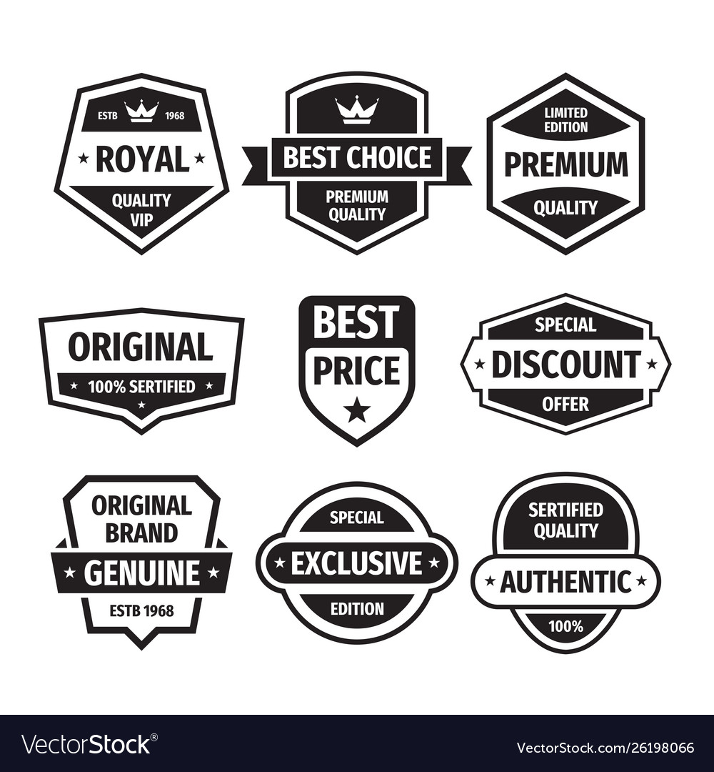 Business Badges Set In Retro Design Style Vector Image