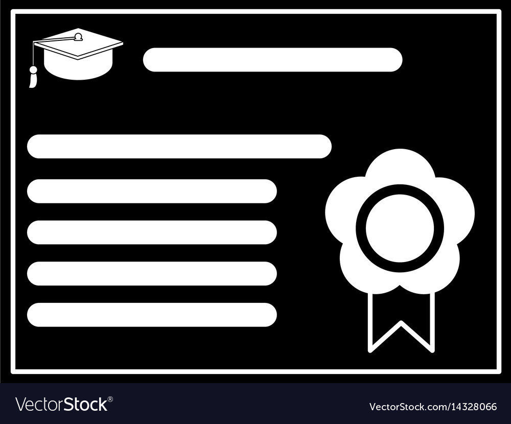 Certificate diploma school pictograph