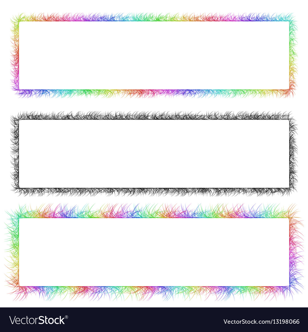 Colorful and monochrome sketch banner frame set