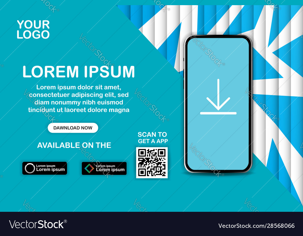 Download page mobile app template Royalty Free Vector Image