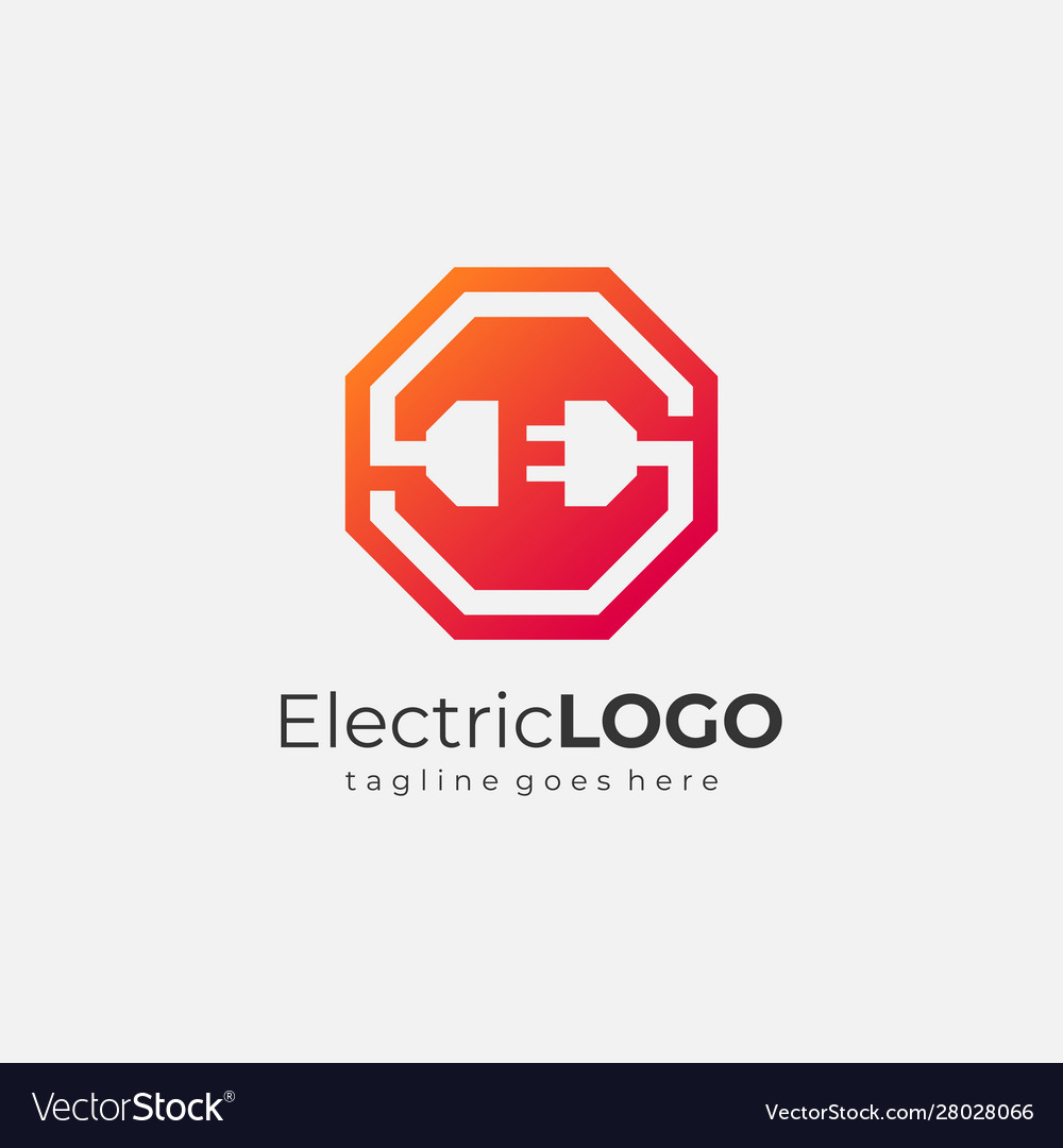 Hexagon letter s and e cable plug electricity logo