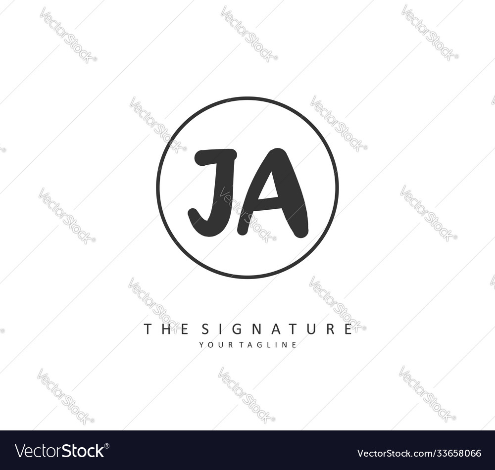 J a ja initial letter handwriting and signature