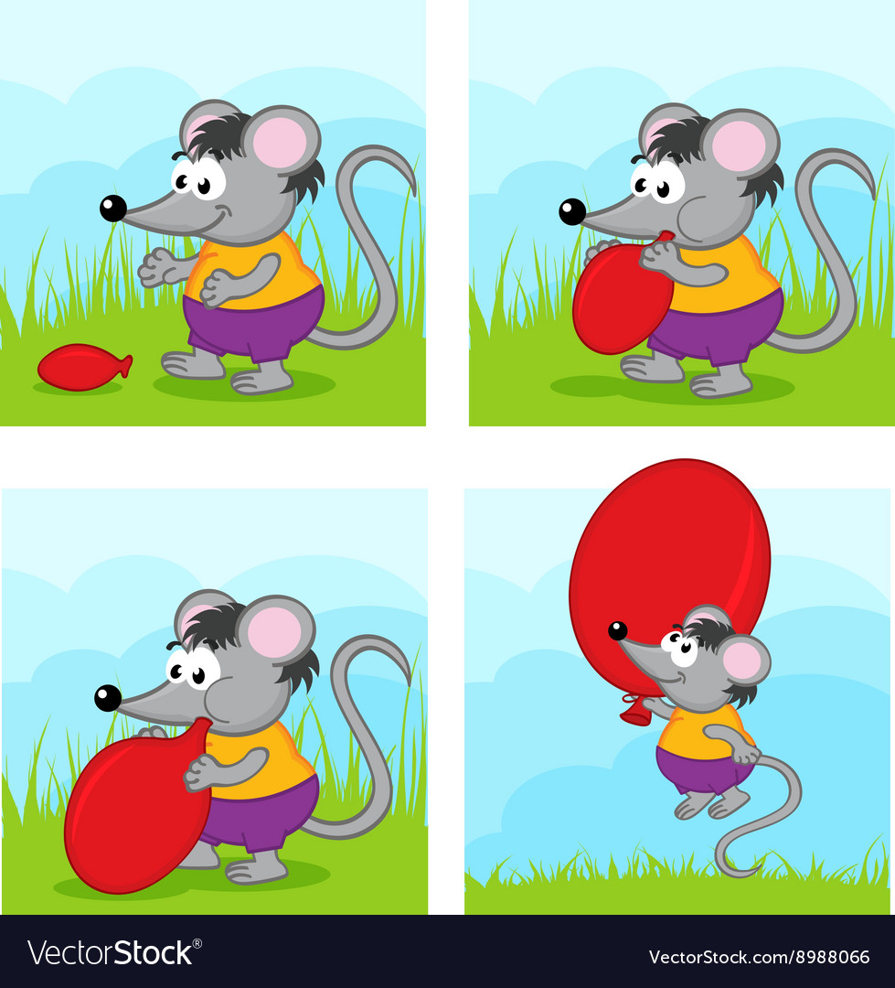 Mouse inflates balloon