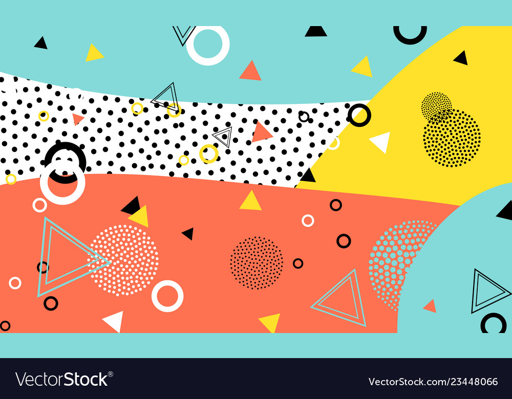 Pop art color background memphis pattern vector image Pop art color background memphis pattern