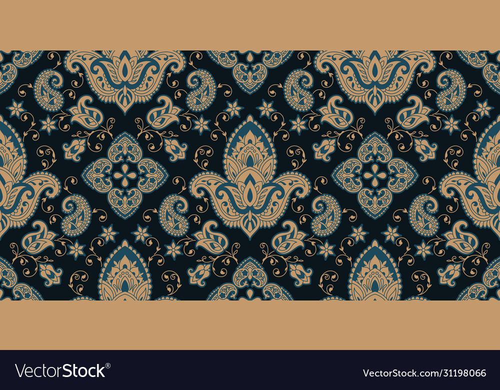 Rectangular seamless boho print design vector image Rectangular seamless boho print design