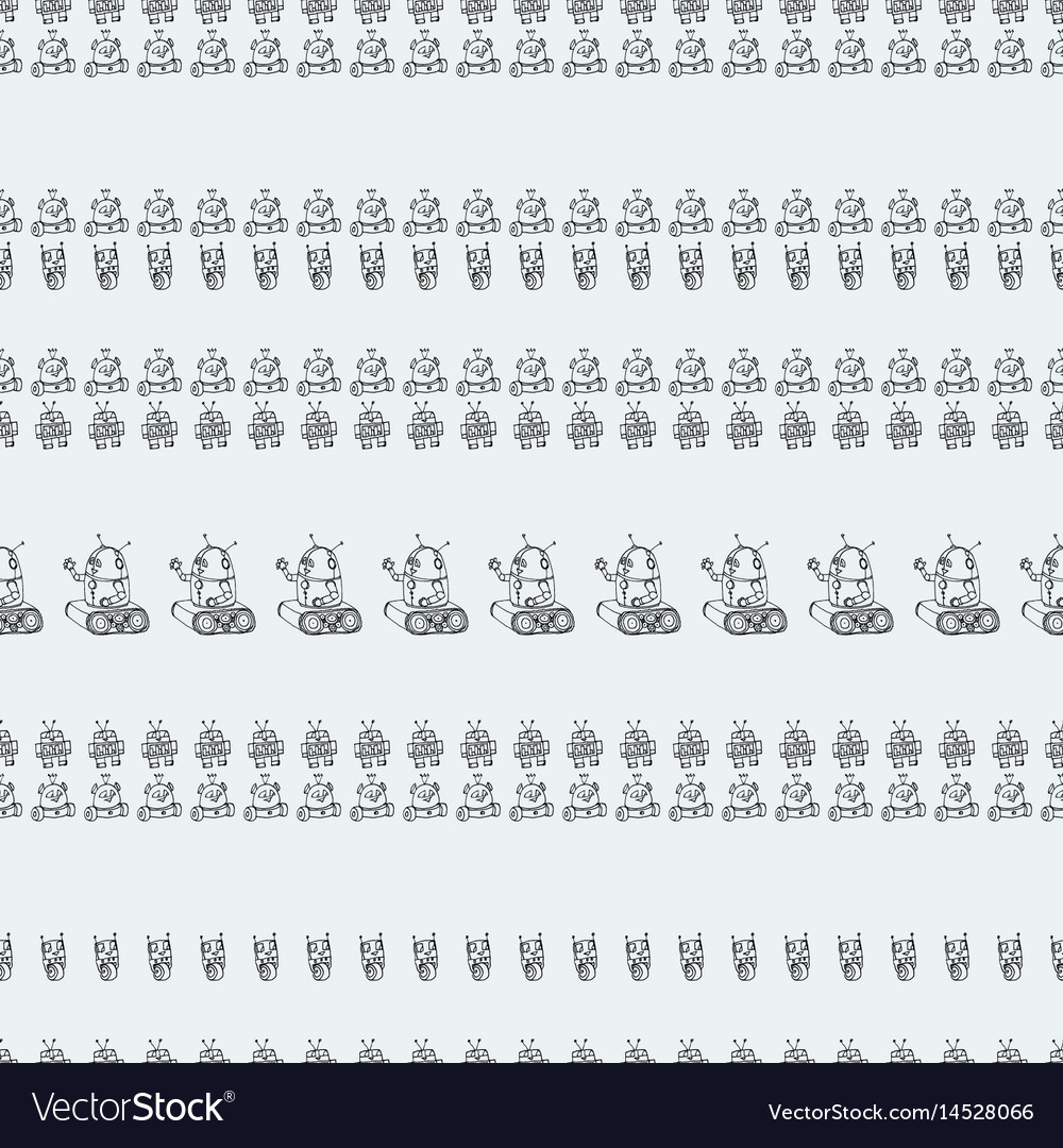 Robot doodles pattern