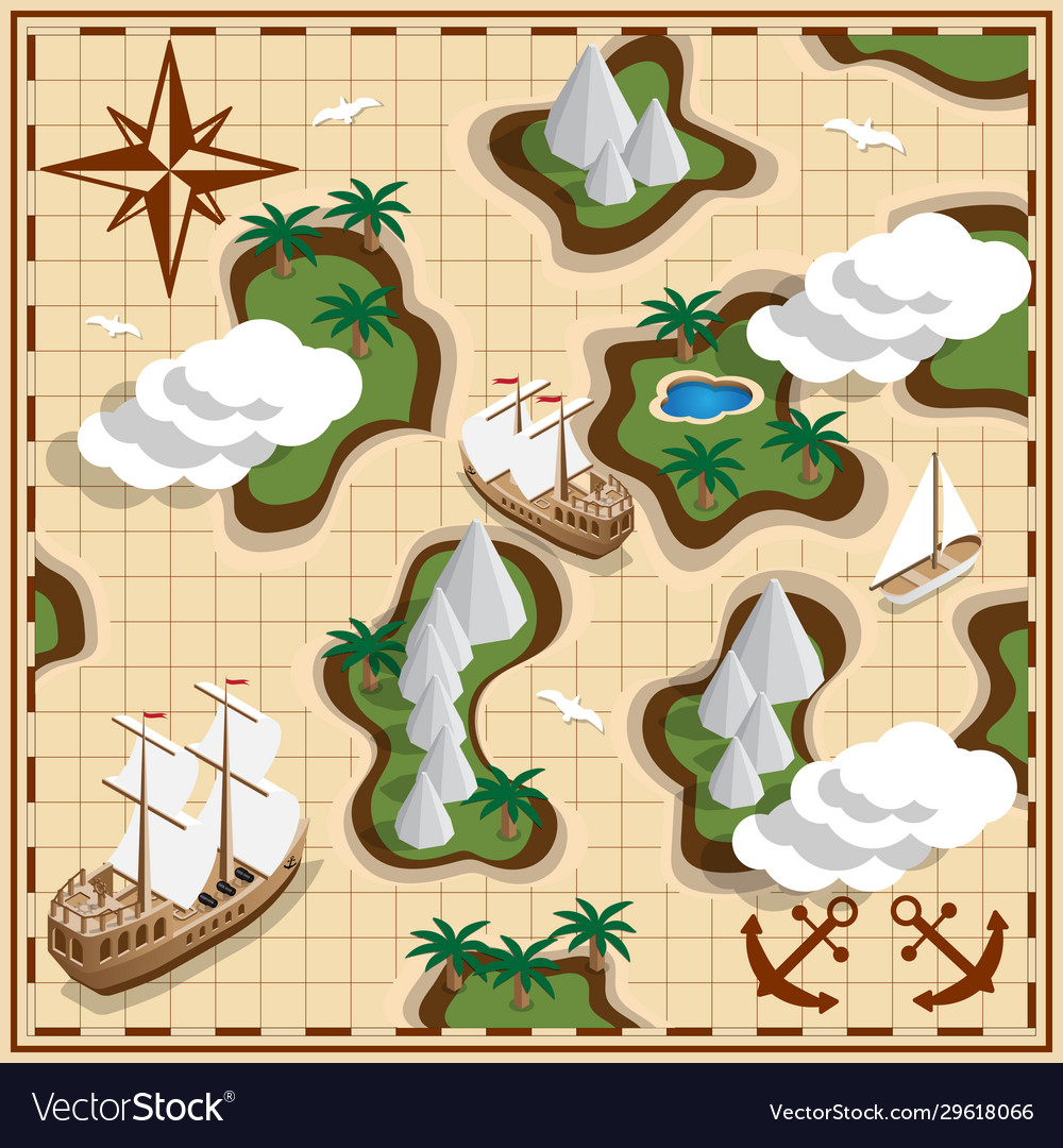 Sea landscape islands Royalty Free Vector Image