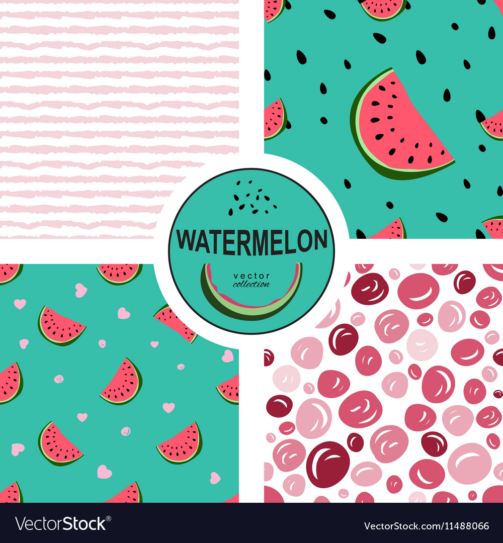 Seamless pattern with watermelons and dots