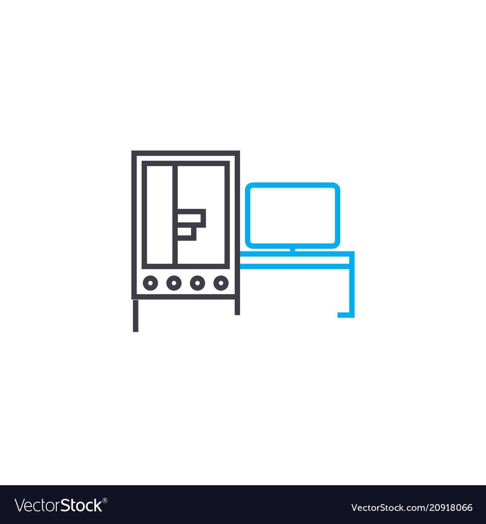 Server it room linear icon concept vector image Server it room linear icon concept