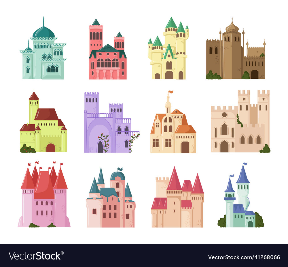 Set of fairytale castles for princesses