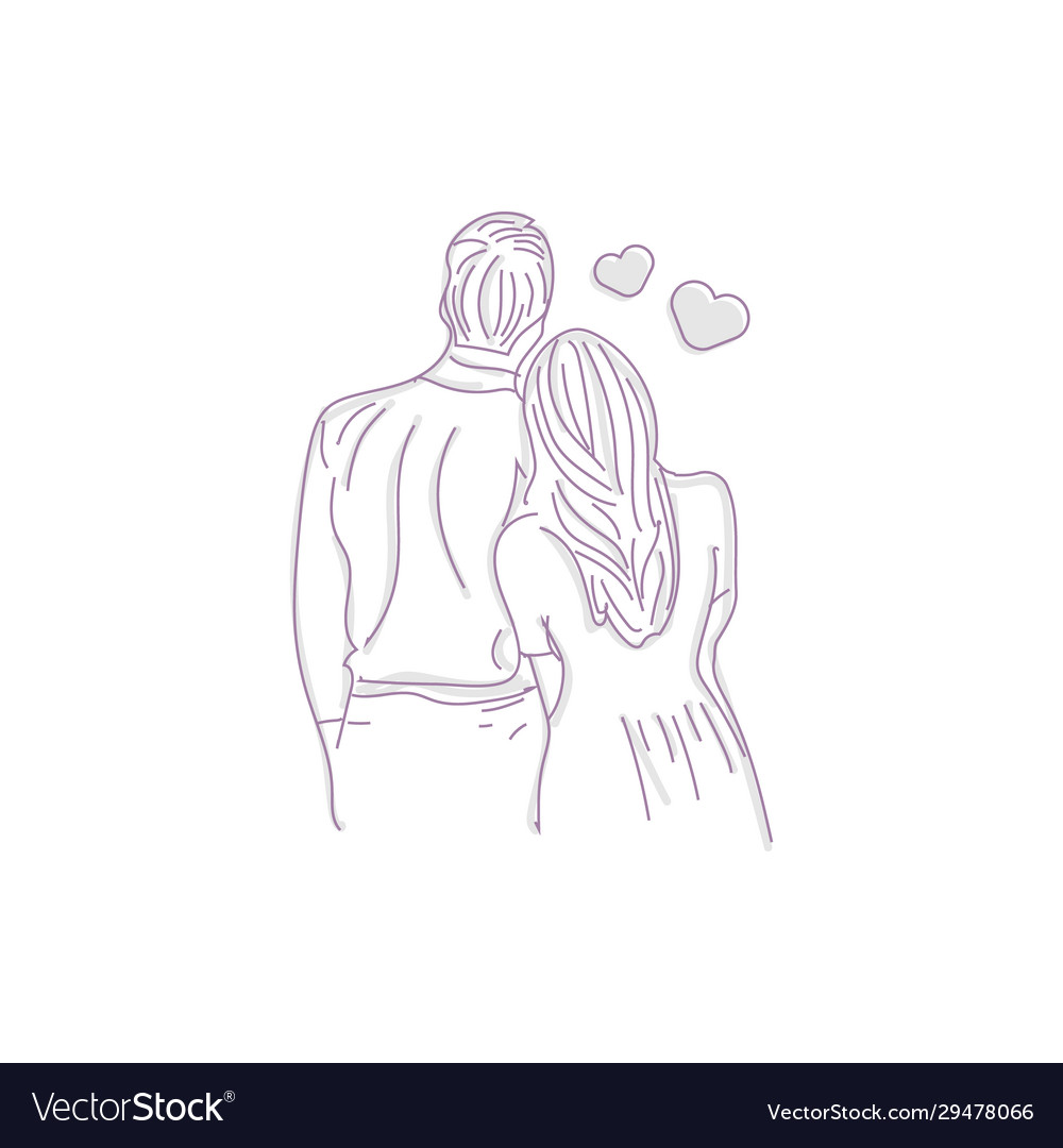 Premium Vector  Sketch of romantic couple on a bench