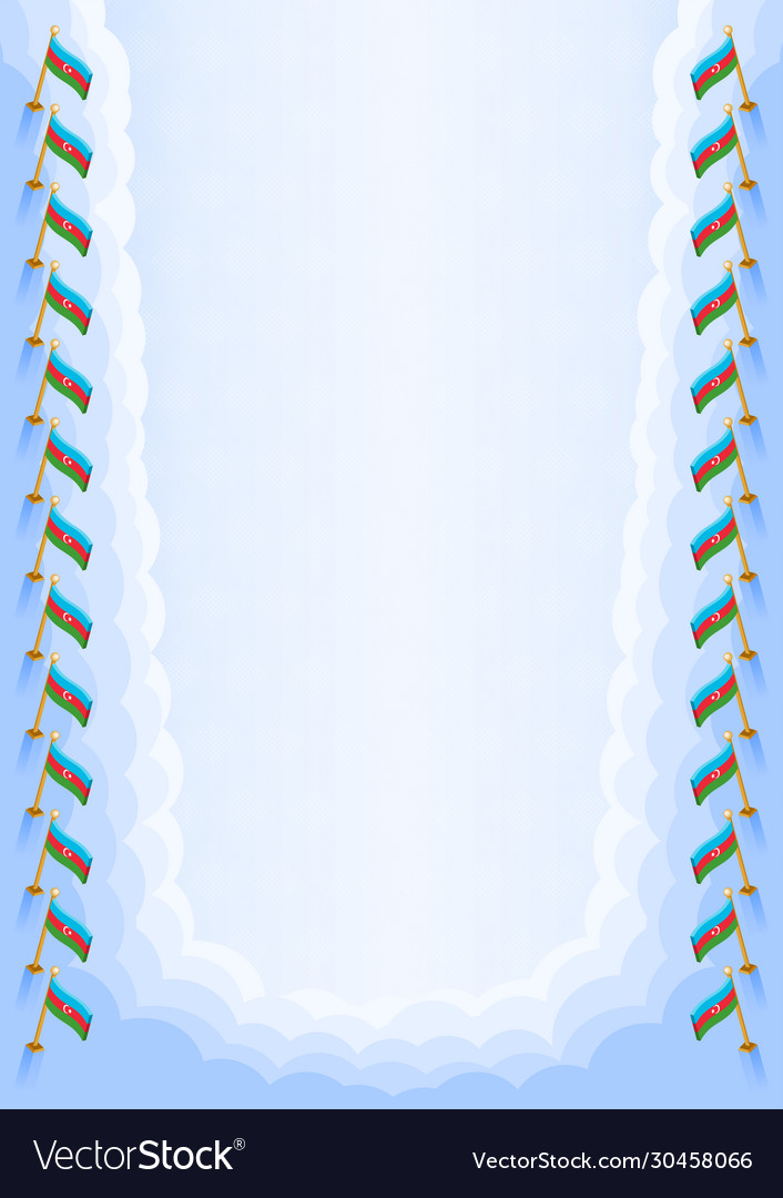 Vertical frame and border with azerbaijan vector image Vertical frame and border with azerbaijan