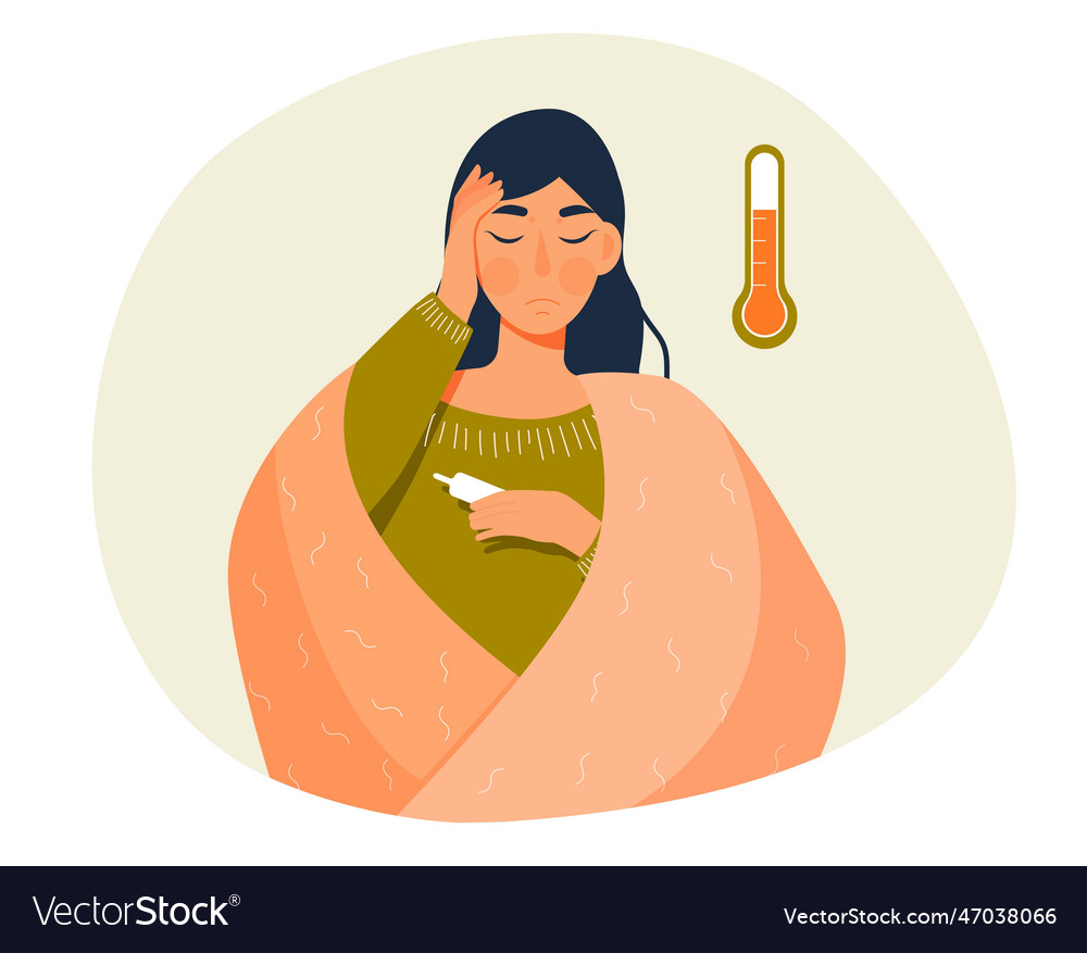 Woman with thermometer Vector Image Woman with thermometer