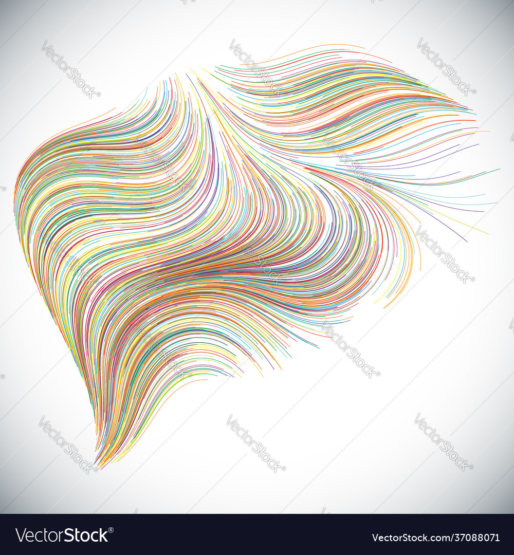 Abstract render random wavy curvy writhe lines vector image Abstract render random wavy curvy writhe lines