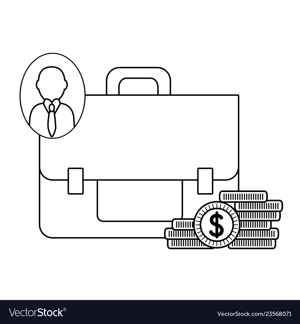 Business and office in black white Royalty Free Vector Image