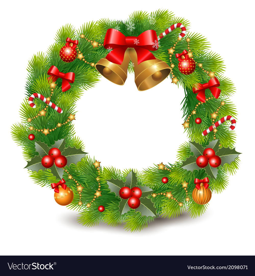 Christmas wreath Royalty Free Vector Image - VectorStock