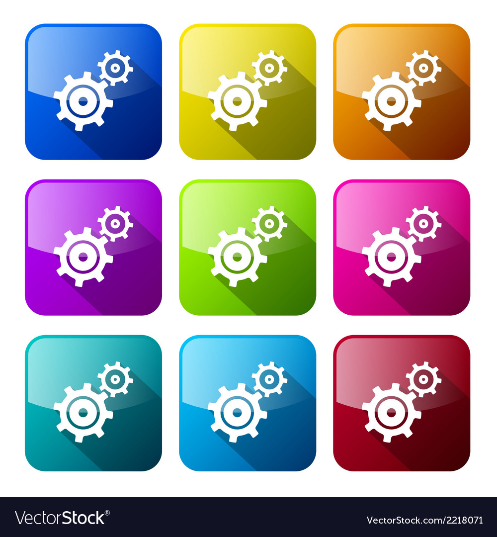 Cogs - gears colorful icons set isolated on white