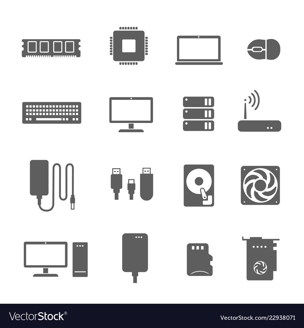 Computer parts Royalty Free Vector Image - VectorStock