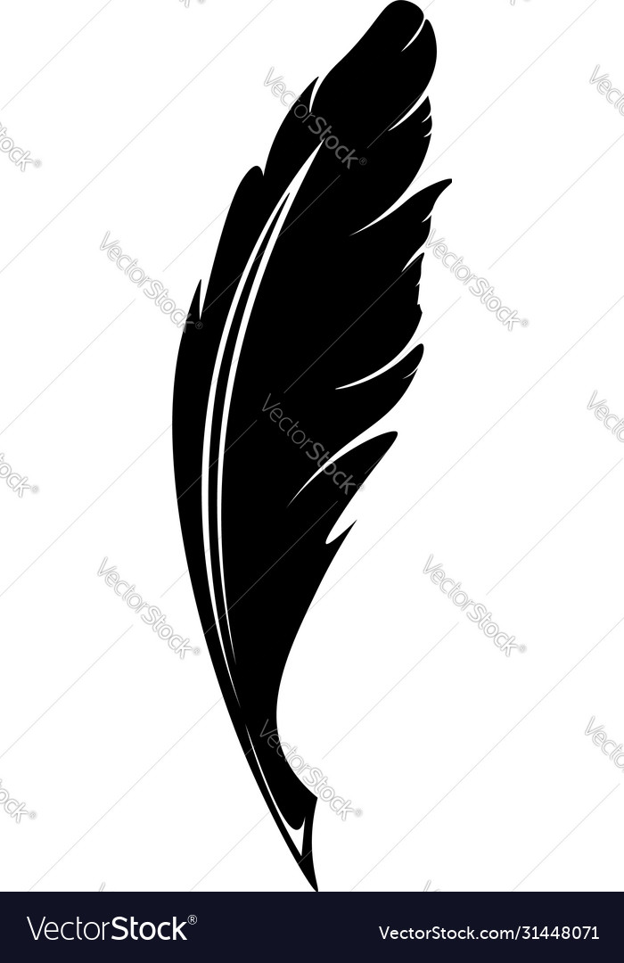 Feathers pen black icon silhouette logo goose Vector Image