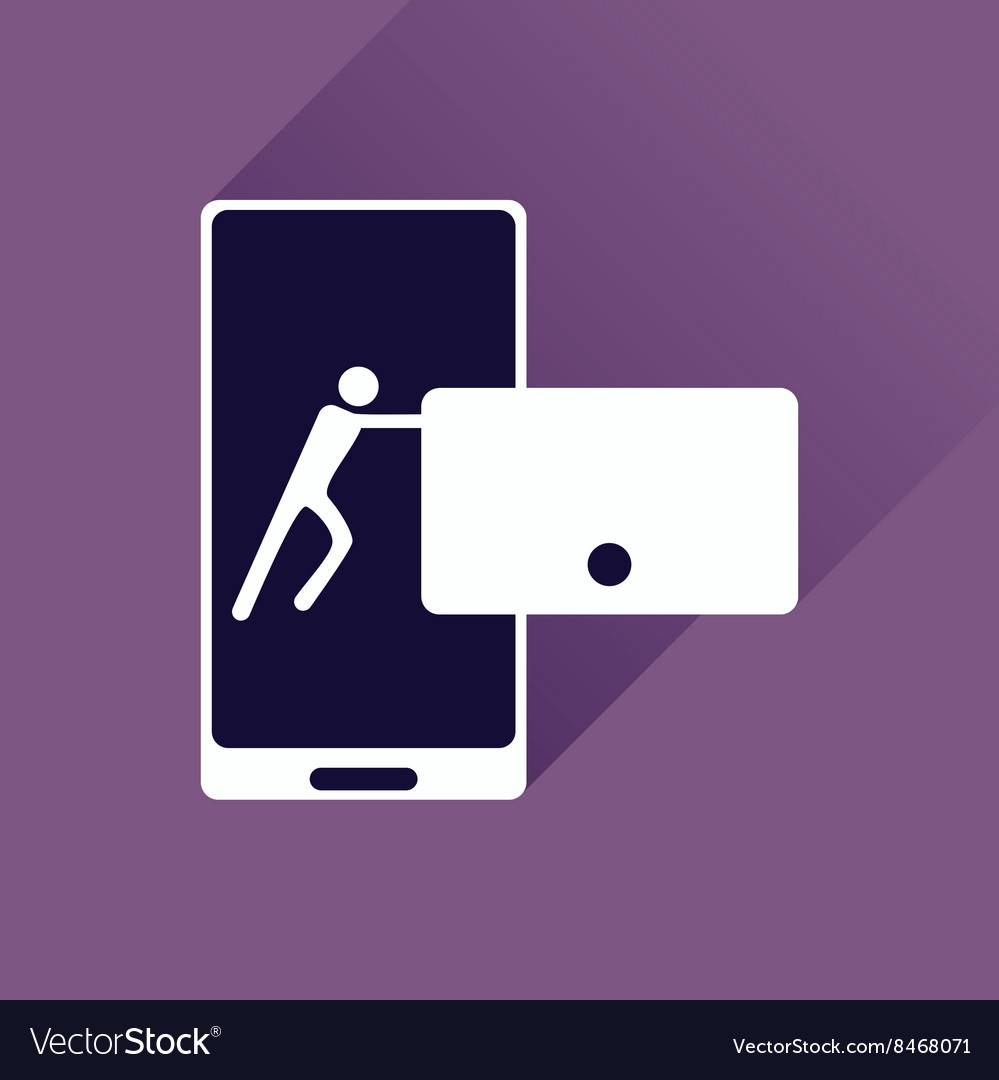 Flat web icon with long shadow phone message