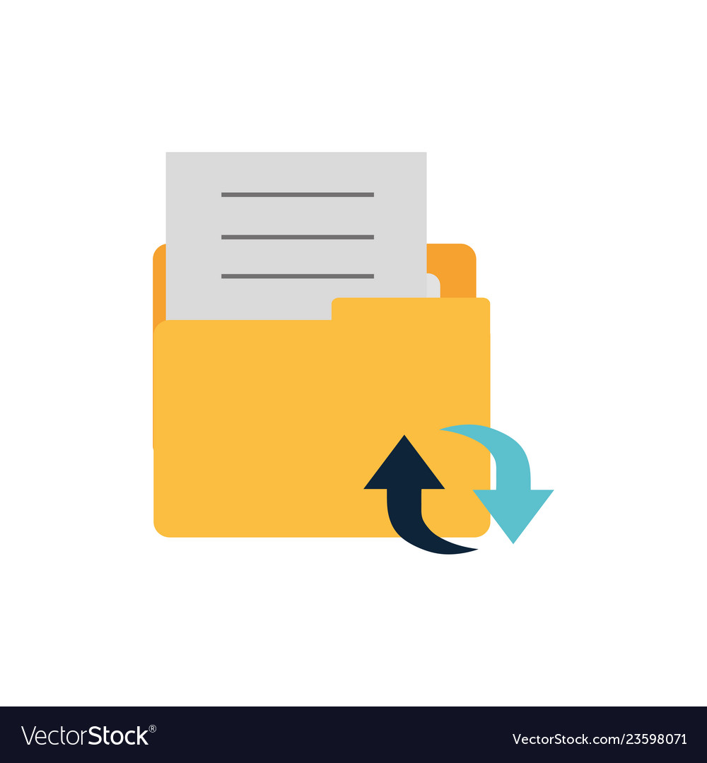 Folder with objects isolated icon vector image Folder with objects isolated icon