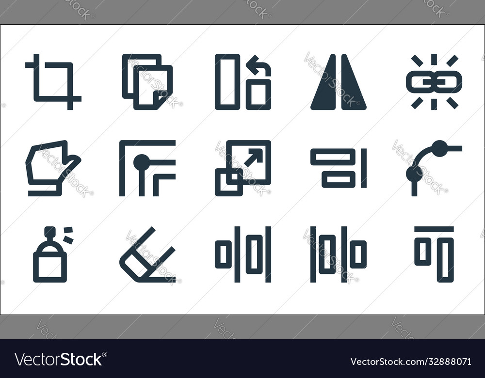 Graphic design line icons linear set quality vector image Graphic design line icons linear set quality