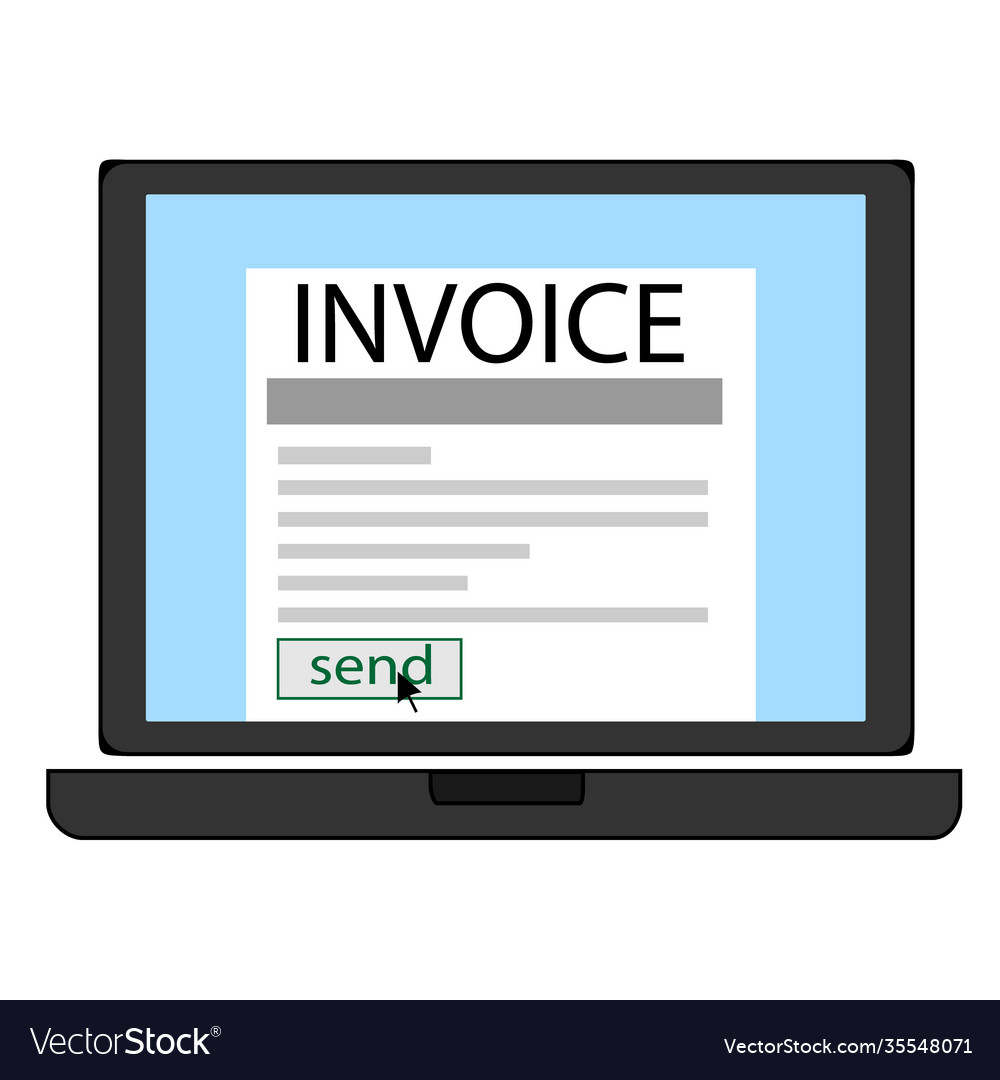 Invoice blank in a notebook screen Vector Image Invoice blank in a notebook screen