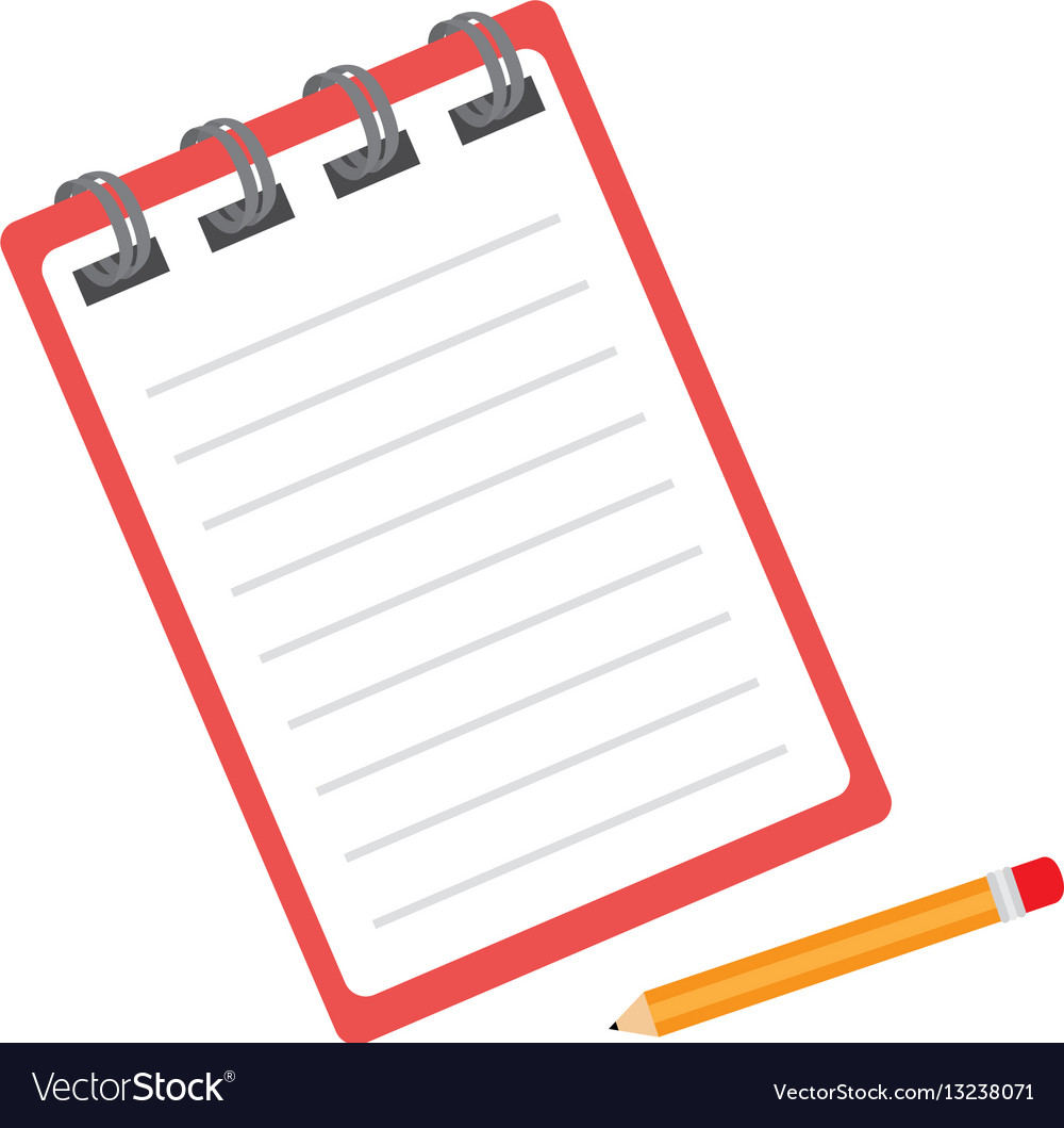 Isolated Notebook with Pencil