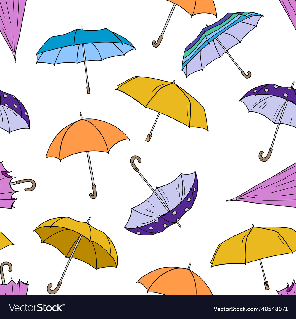 Seamless pattern with opened umbrella