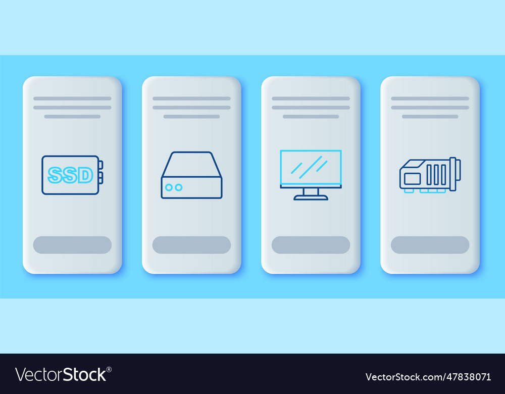 Set line server data web hosting computer Vector Image Set line server data web hosting computer