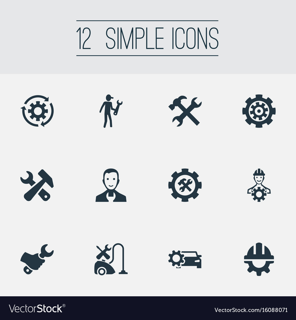 Set of simple icons element