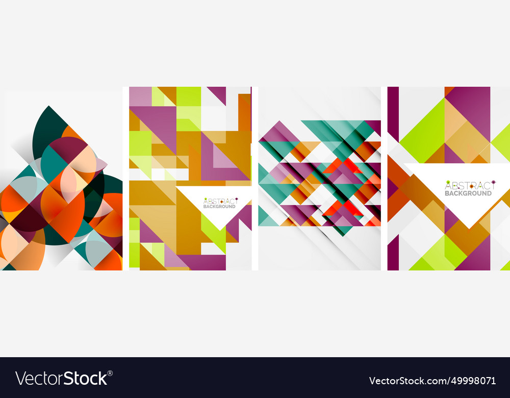 Set of triangle pattern poster backgrounds