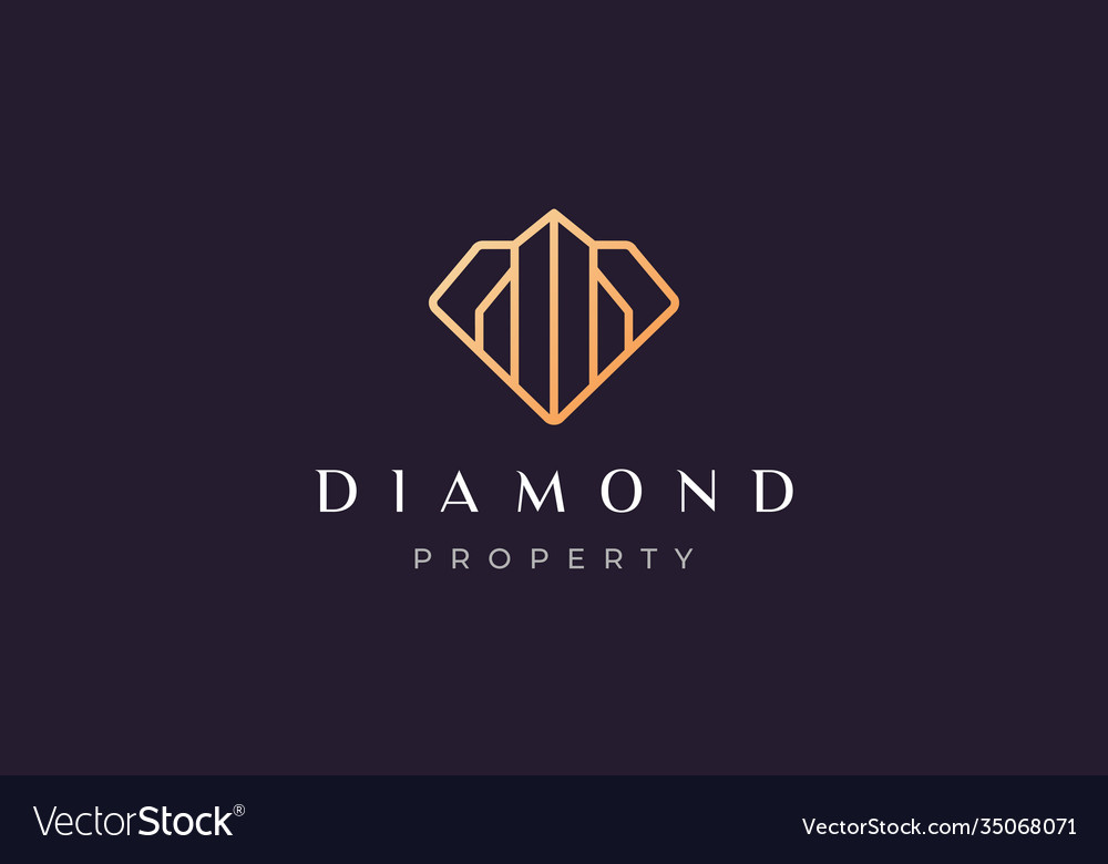 Simple real estate diamond logo in a modern and Vector Image