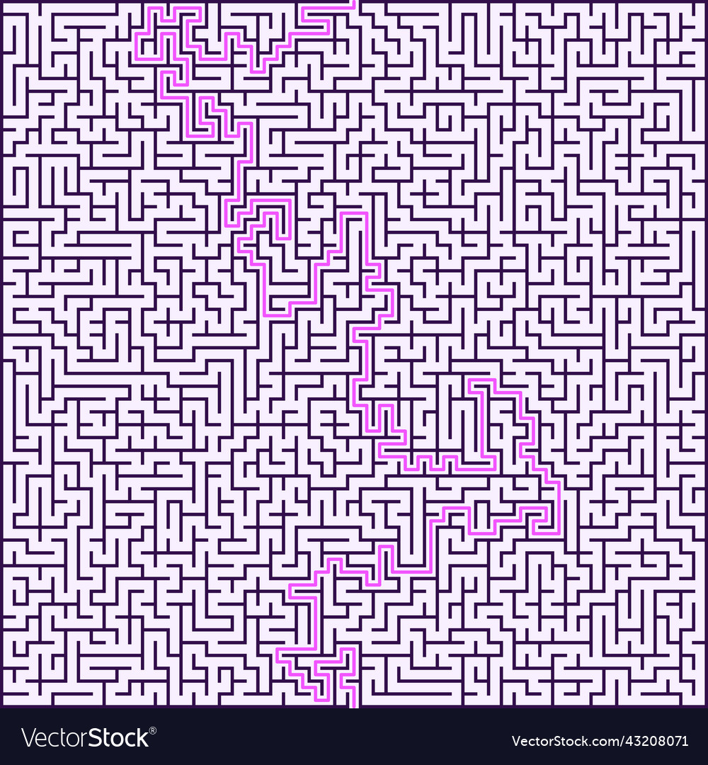 Square maze with solution