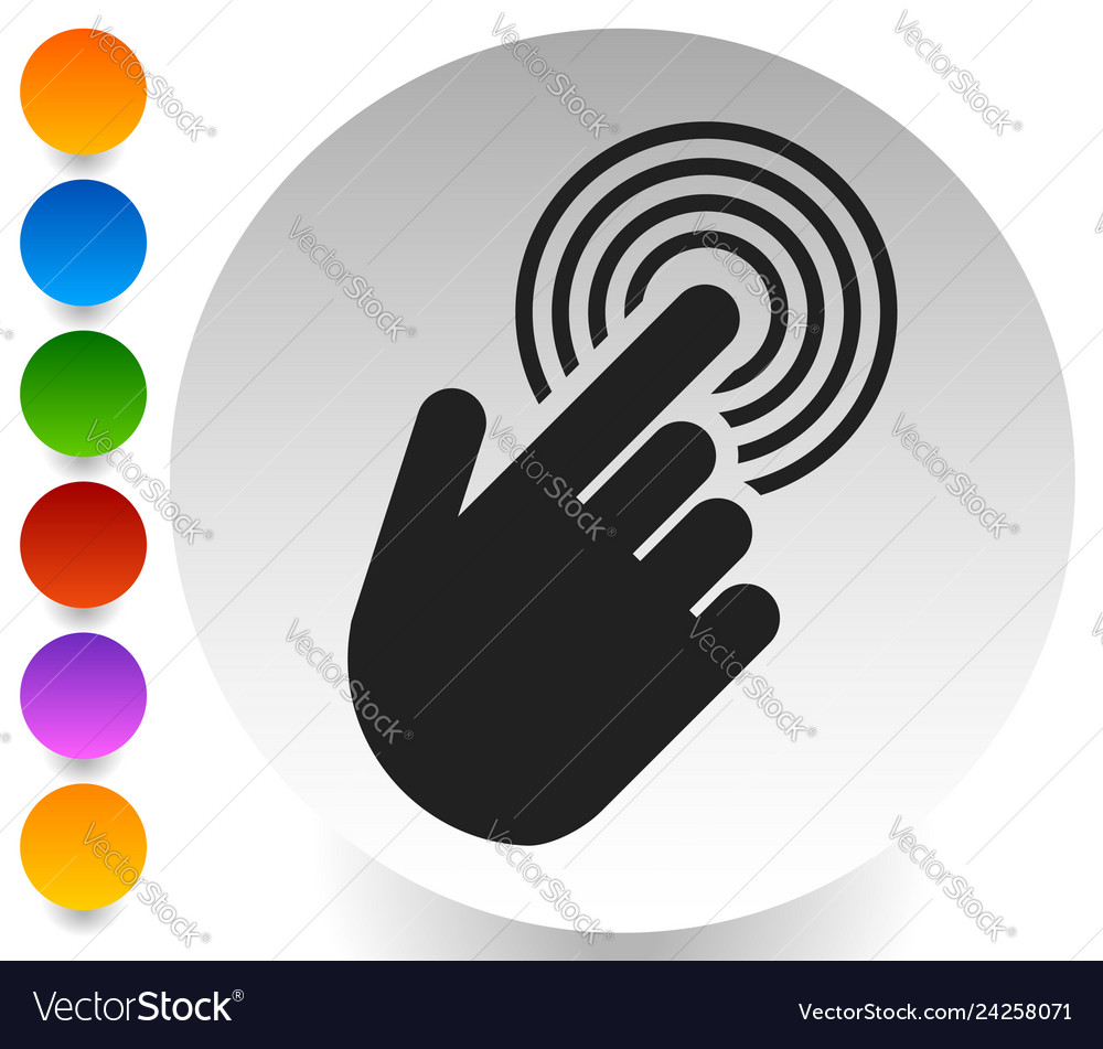 Tapping touchscreen on interface mobile phone icon vector image Tapping touchscreen on interface mobile phone icon