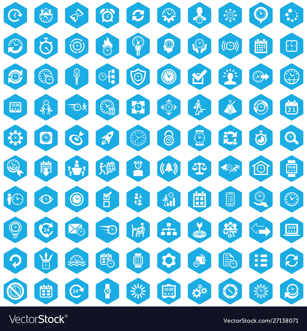 Time management 100 icons universal set for web