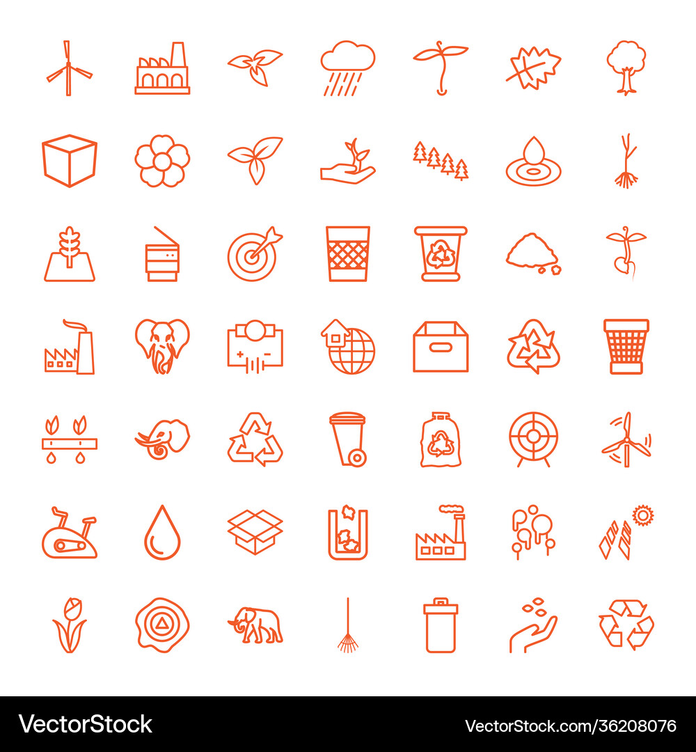 49 environment icons Royalty Free Vector Image