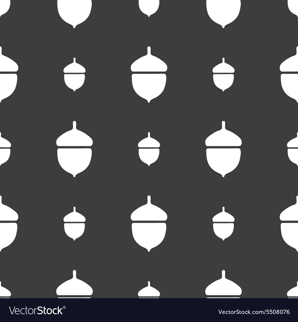 Acorn icon sign seamless pattern on a gray