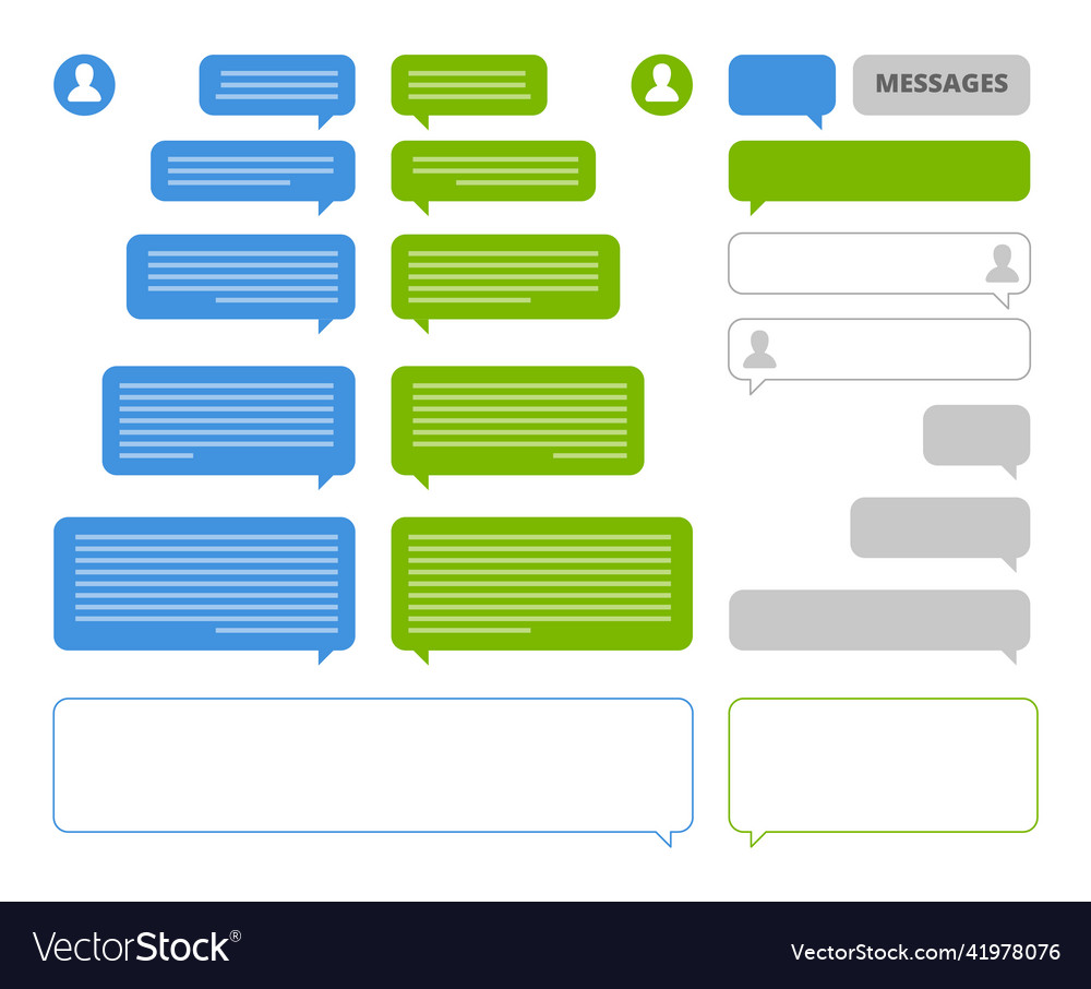 App bubbles chat client speech frames vector image App bubbles chat client speech frames