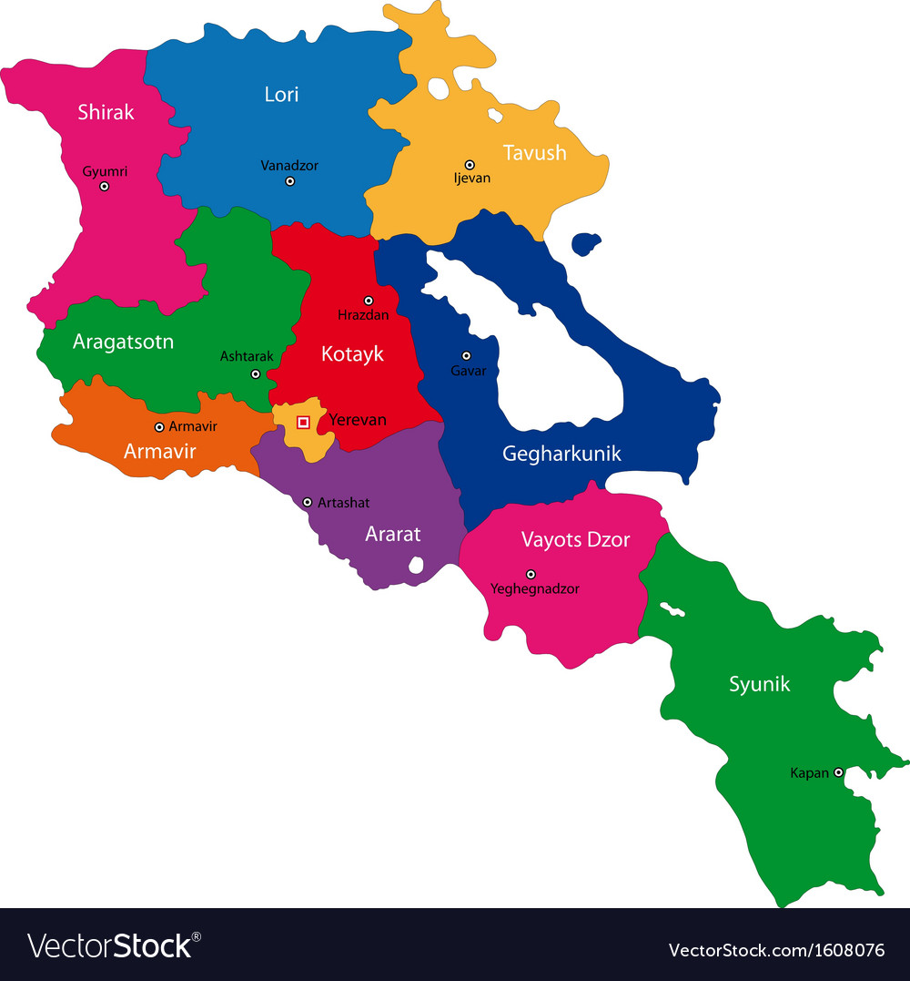 Armenia map Royalty Free Vector Image - VectorStock