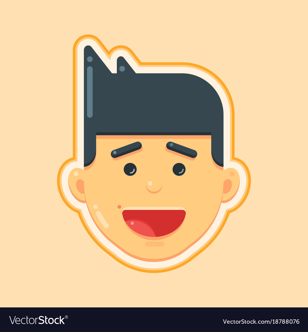 Avatar icon of smiley face man Royalty Free Vector Image