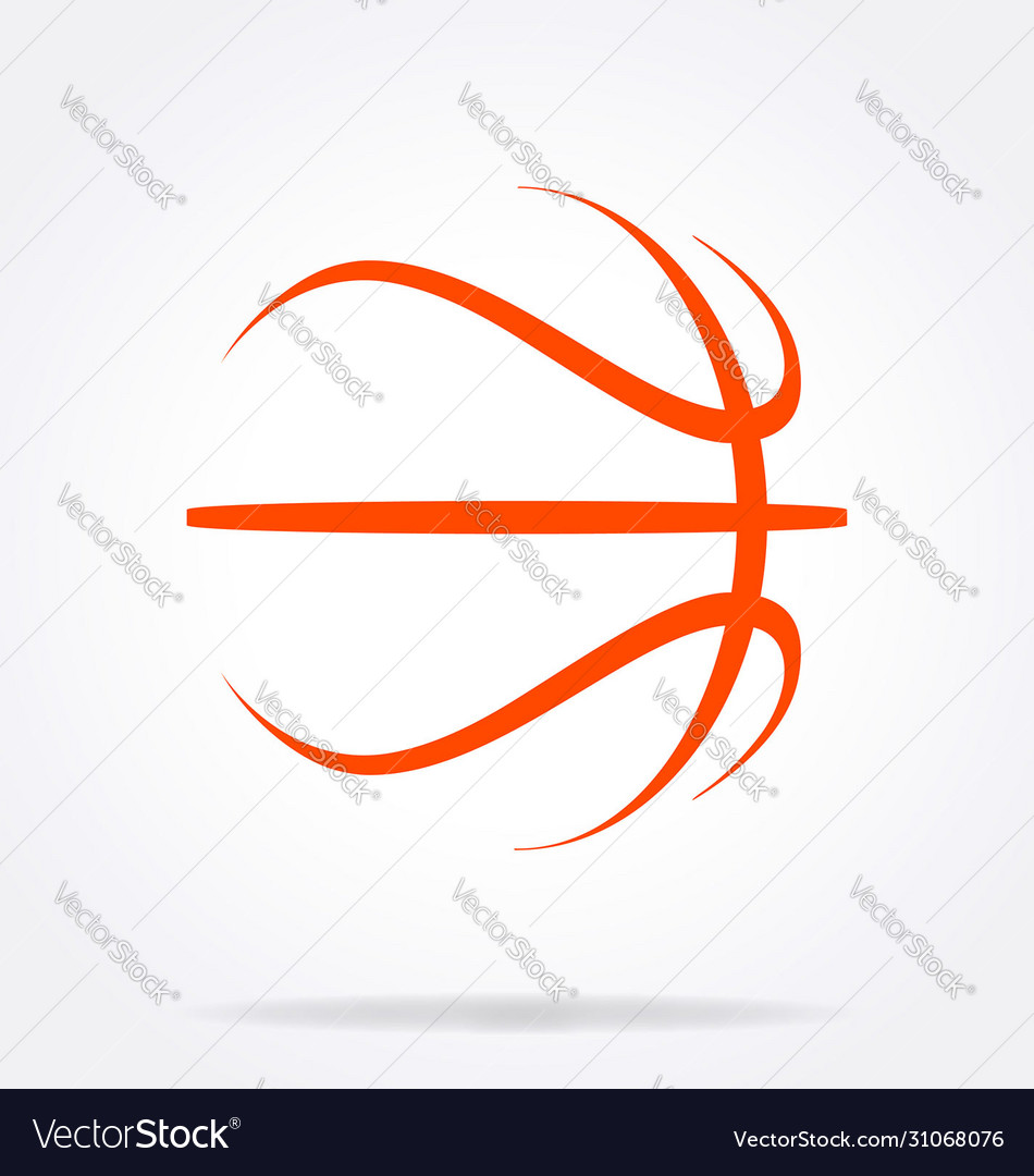 Basketball abstract simple line drawing Royalty Free Vector