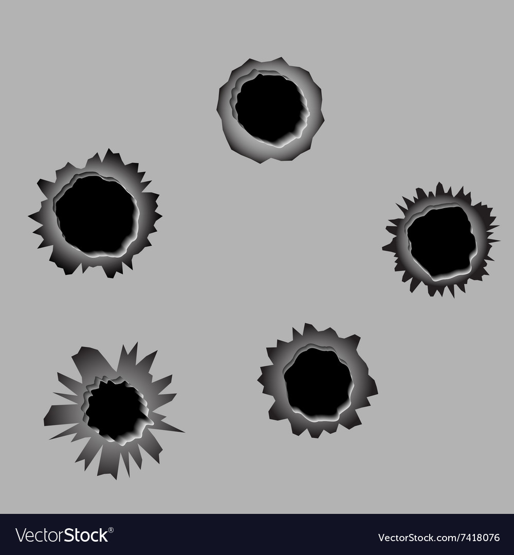 Bullet holes et Royalty Free Vector Image - VectorStock