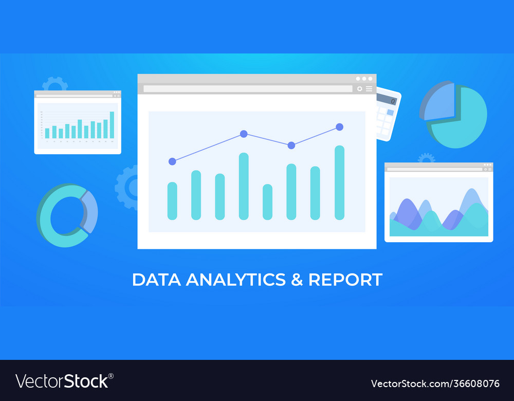 Data analytics report business ba Royalty Free Vector Image