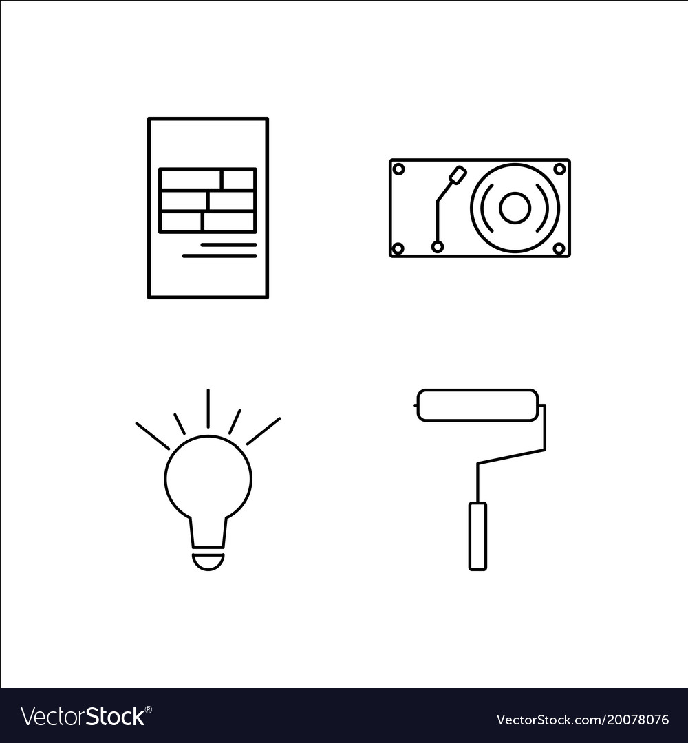 Design and studio simple linear icon setsimple