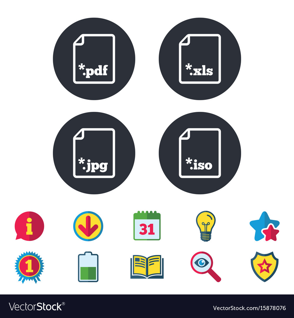 Document signs file extensions symbols