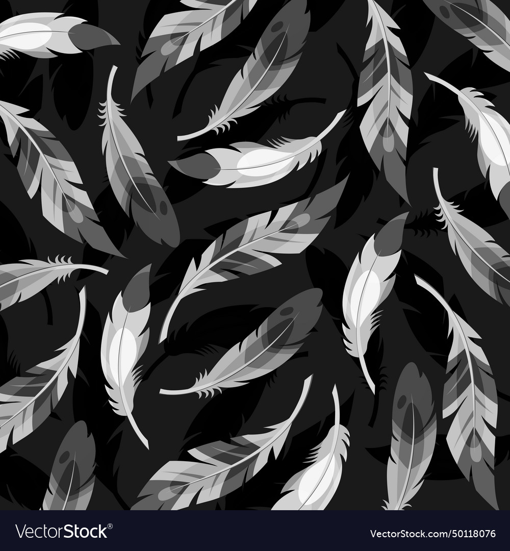Feather white wallpaper pattern Royalty Free Vector Image