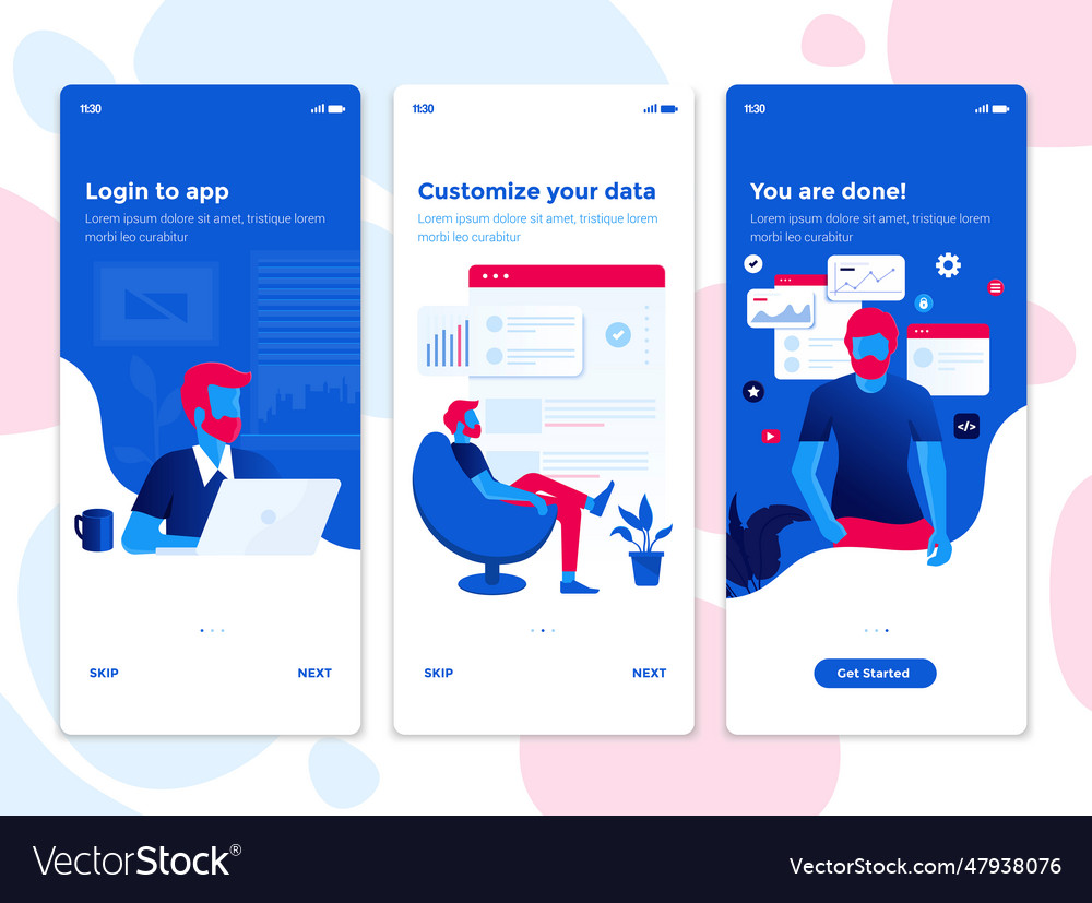 Flat design oneboarding concepts - customize
