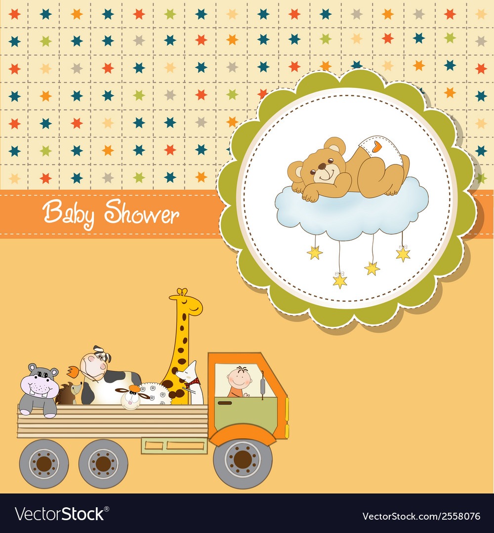 Funny cartoon baby shower card