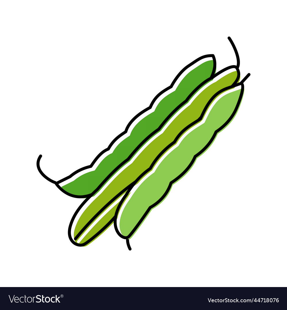 Green bean fresh color icon Royalty Free Vector Image